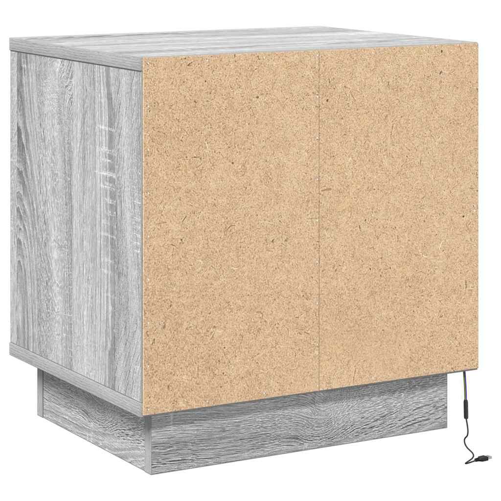 Nachttisch mit Grau 44 x 34.5 x 45 cm Holzwerkstoff