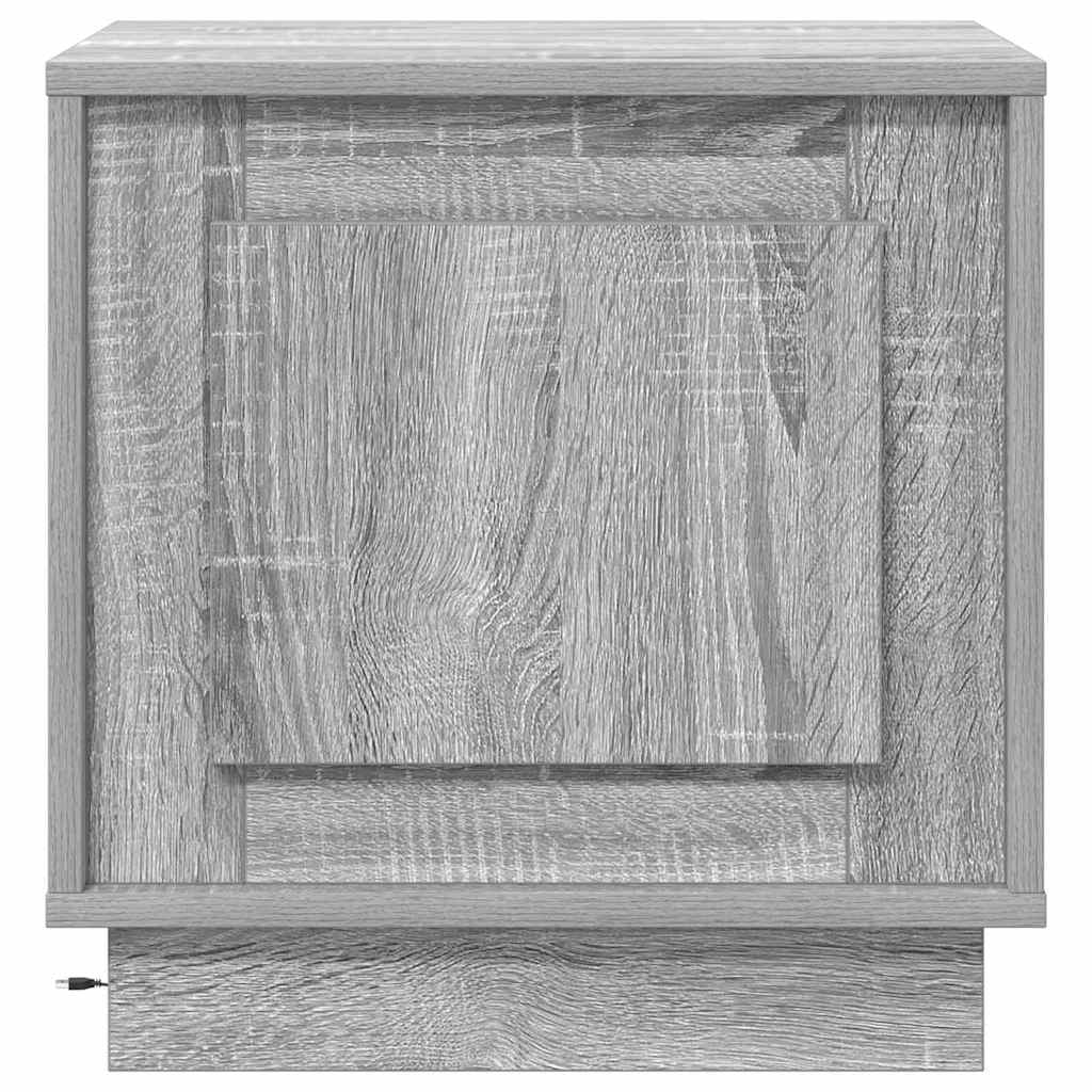 Nachttisch mit Grau 44 x 34.5 x 45 cm Holzwerkstoff