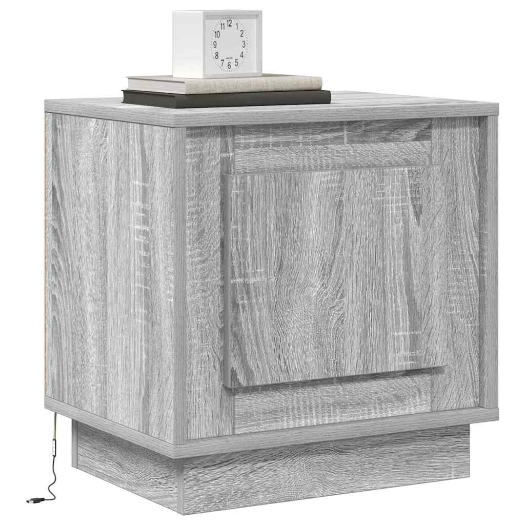 Nachttisch mit Grau 44 x 34.5 x 45 cm Holzwerkstoff