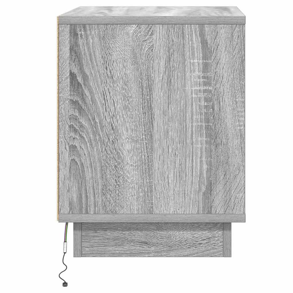 Nachttisch mit Grau 44 x 34.5 x 45 cm Holzwerkstoff