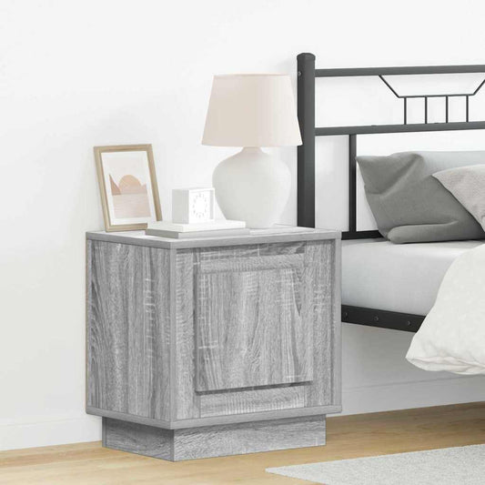 Nachttisch mit 2 pcs Grau 44 x 34.5 x 45 cm Holzwerkstoff