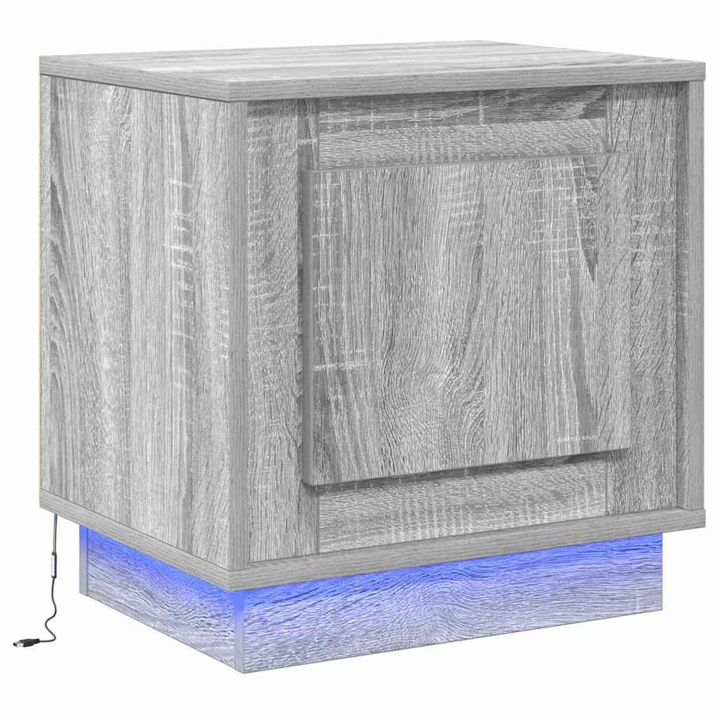 Nachttisch mit 2 pcs Grau 44 x 34.5 x 45 cm Holzwerkstoff