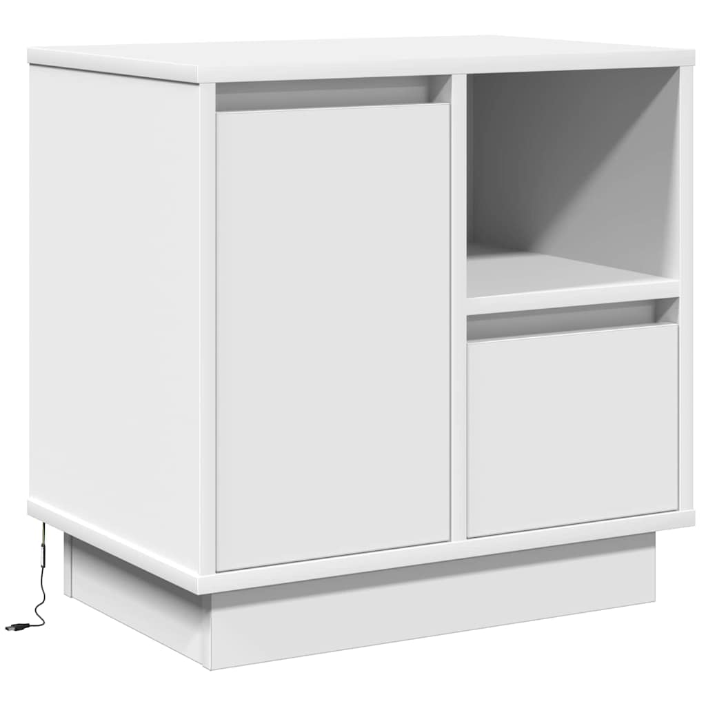 Nachttisch mit 2 pcs Weiß 50 x 34,5 x 50 cm Holzwerkstoff