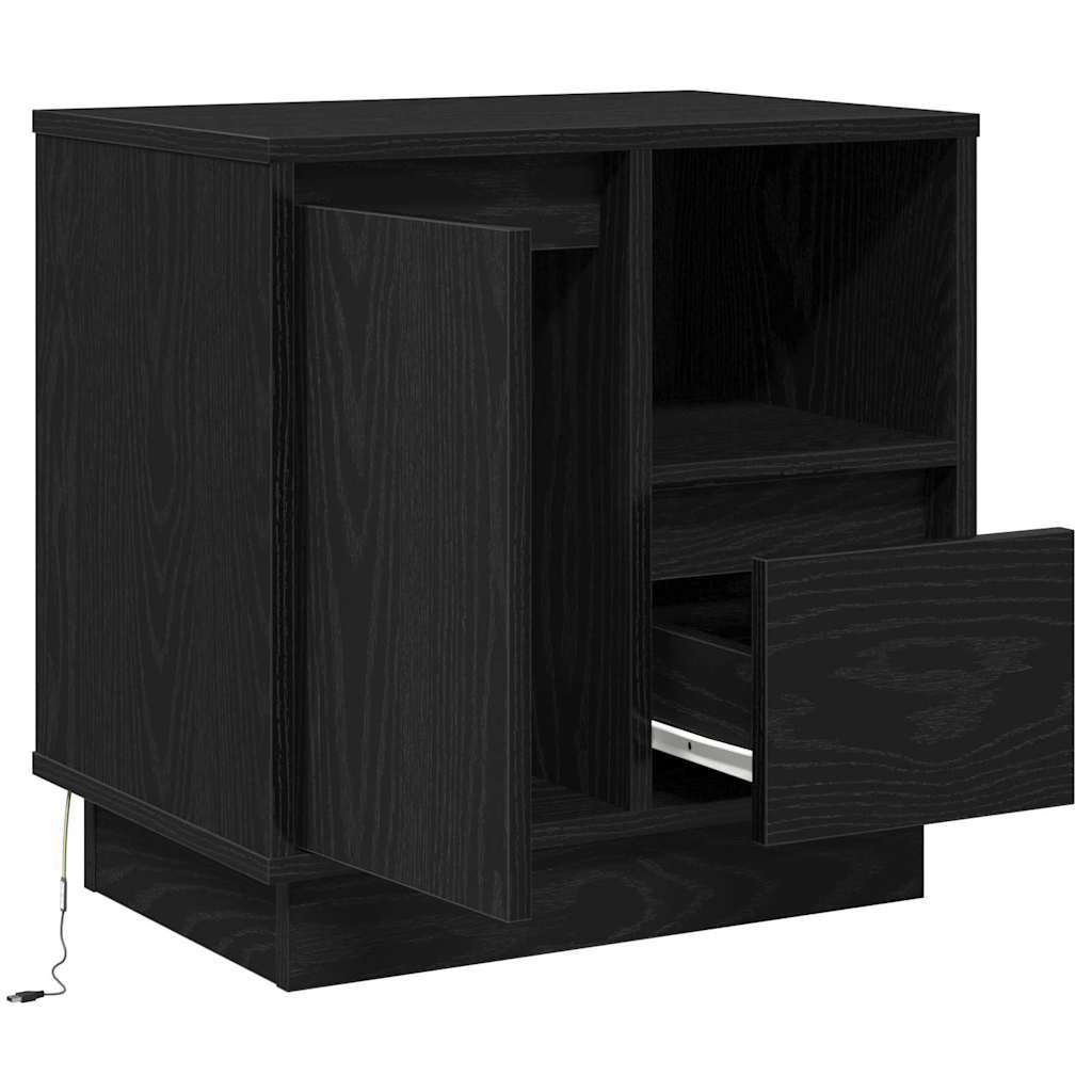 Nachttisch mit Schwarz 50 x 34,5 x 50 cm Holzwerkstoff