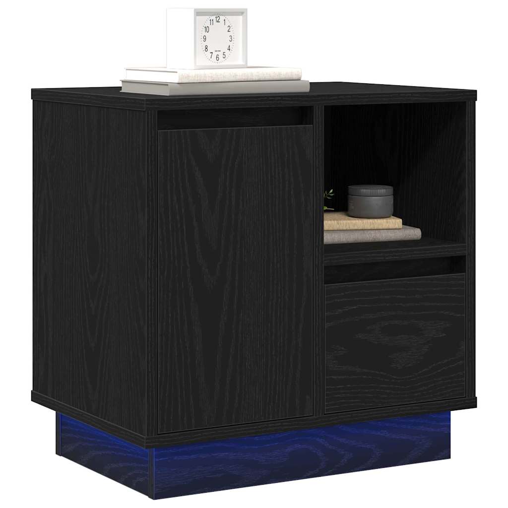 Nachttisch mit Schwarz 50 x 34,5 x 50 cm Holzwerkstoff