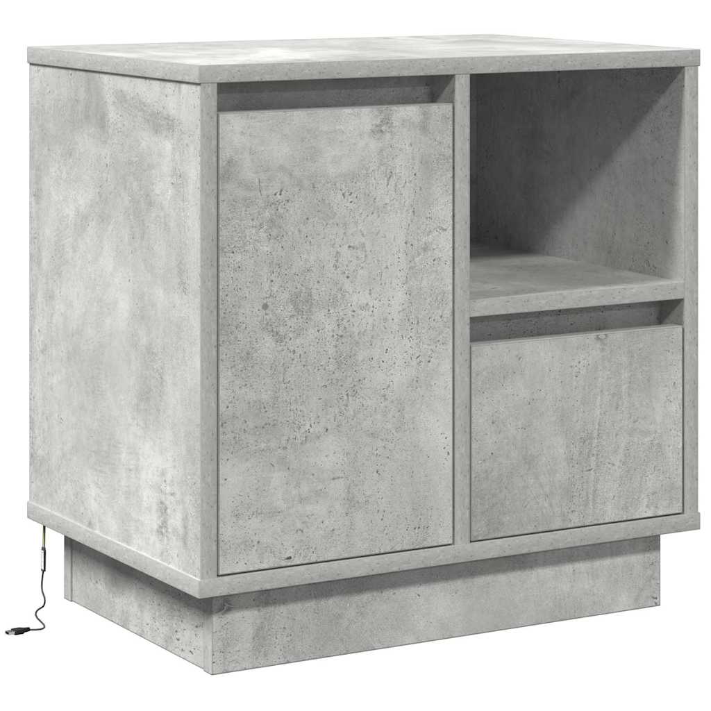 Nachttisch mit 2 pcs Betongrau 50 x 34,5 x 50 cm Holzwerkstoff