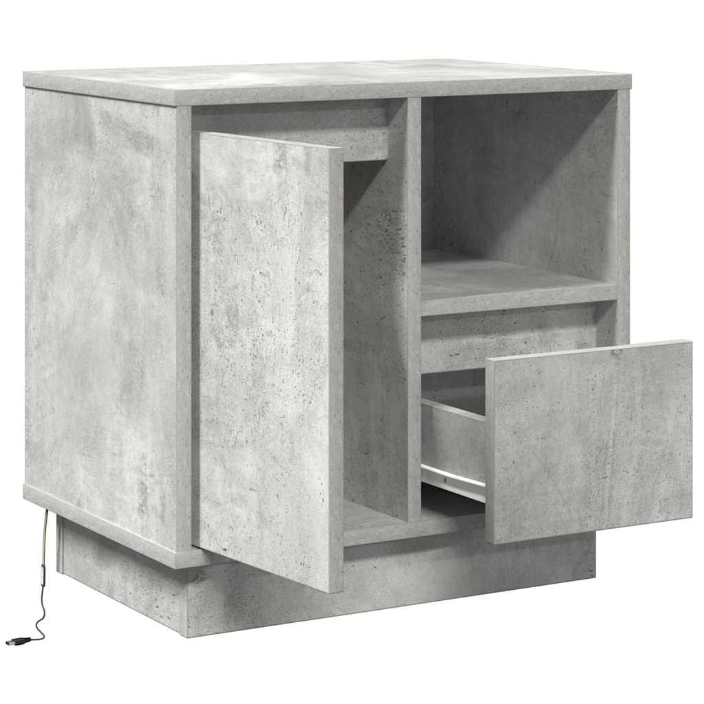 Nachttisch mit 2 pcs Betongrau 50 x 34,5 x 50 cm Holzwerkstoff