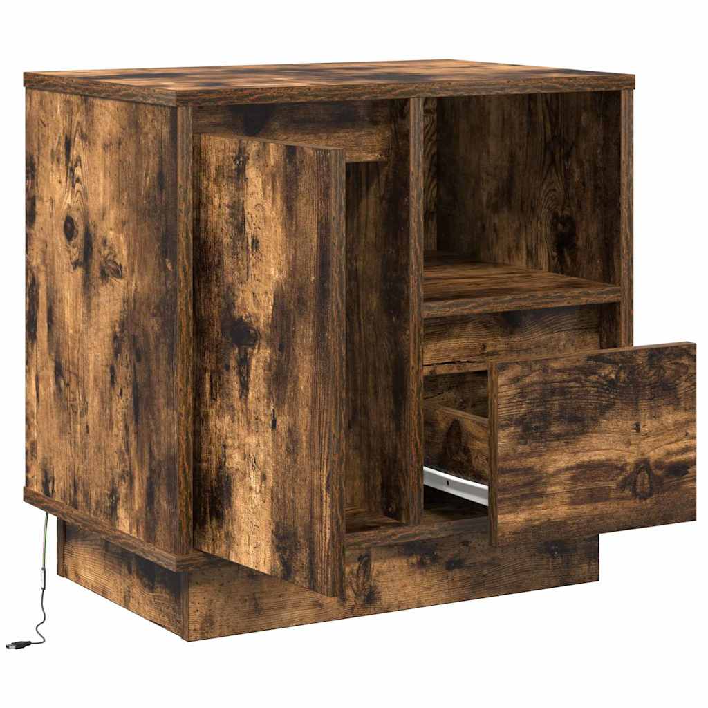 Nachttisch 2 pcs Räuchereiche 50 x 34,5 x 50 cm Holzwerkstoff