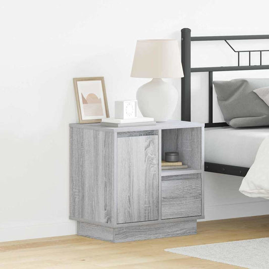 Nachttisch mit 2 pcs Grau 50 x 34,5 x 50 cm Holzwerkstoff