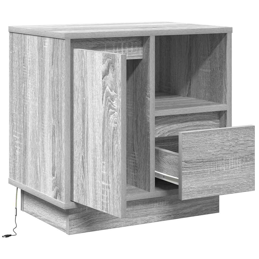 Nachttisch mit 2 pcs Grau 50 x 34,5 x 50 cm Holzwerkstoff