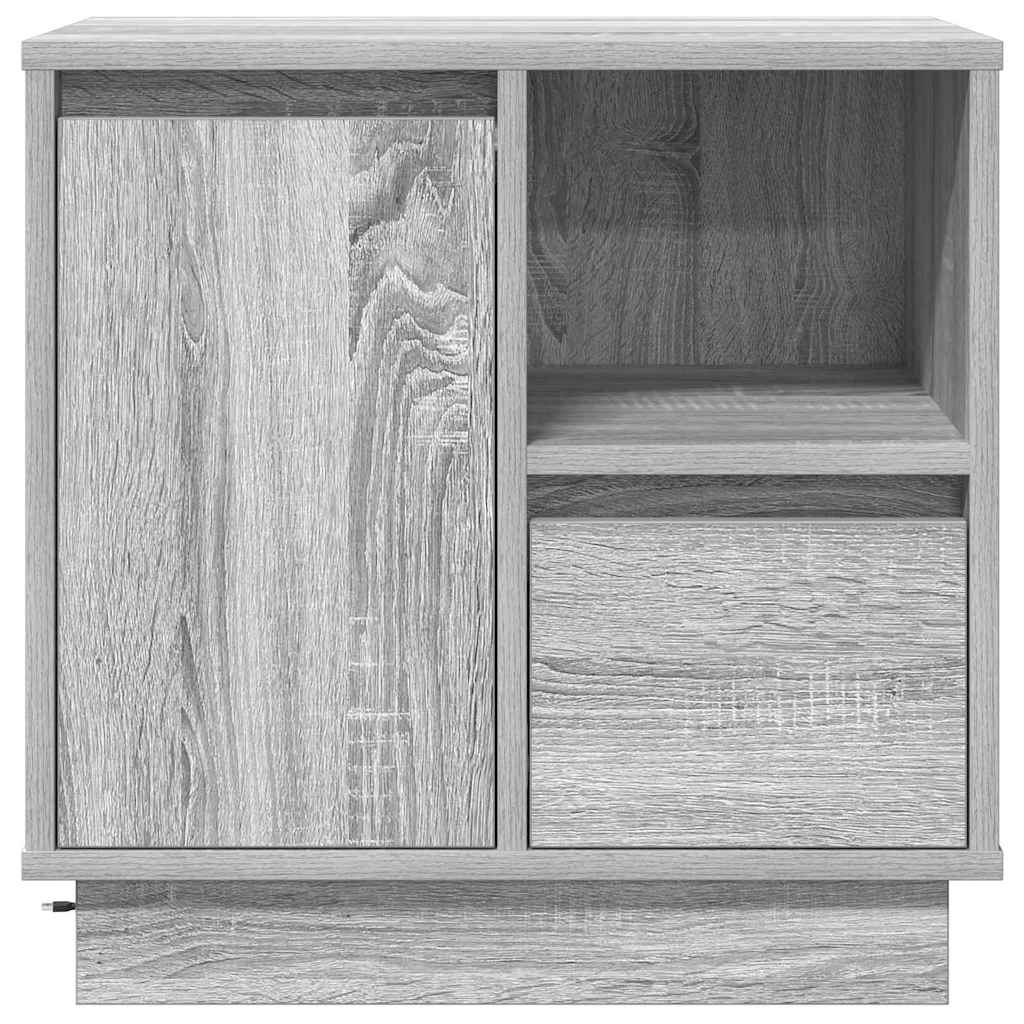 Nachttisch mit 2 pcs Grau 50 x 34,5 x 50 cm Holzwerkstoff
