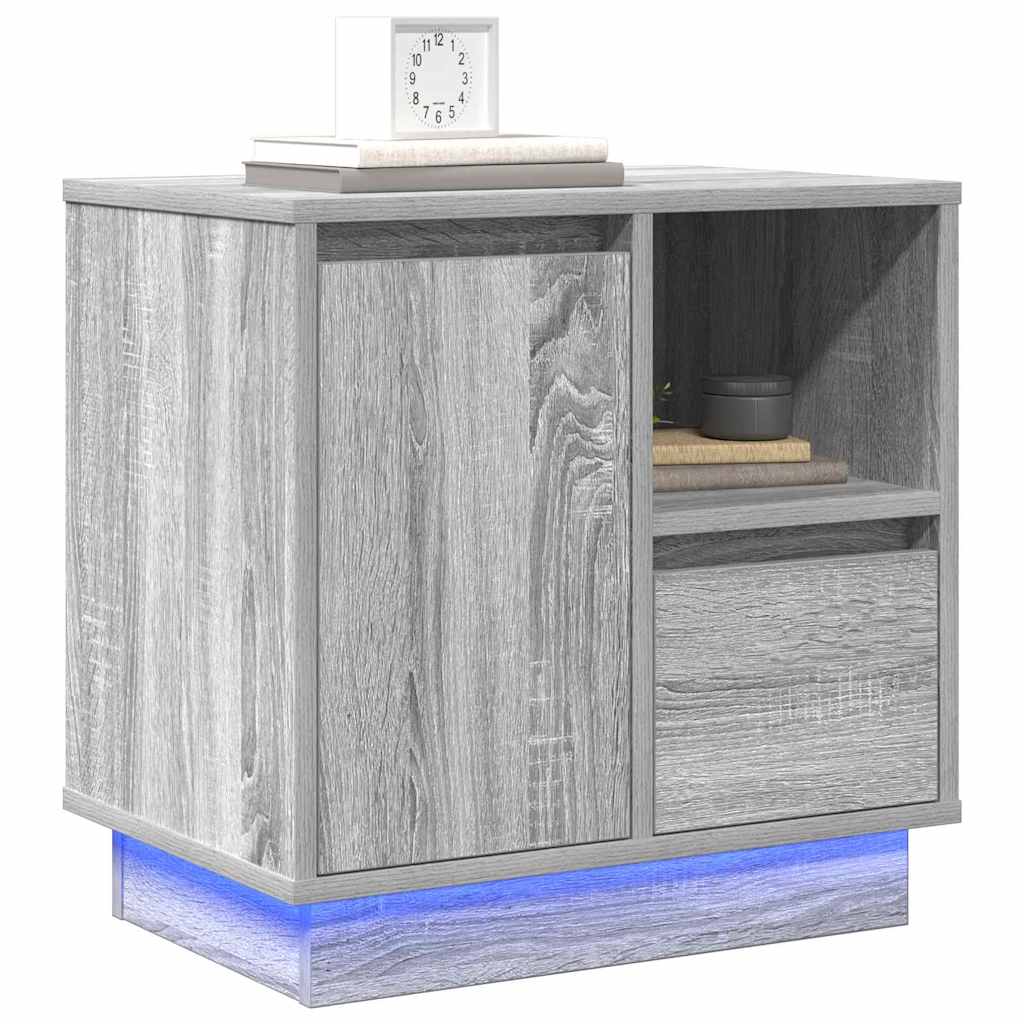 Nachttisch mit 2 pcs Grau 50 x 34,5 x 50 cm Holzwerkstoff
