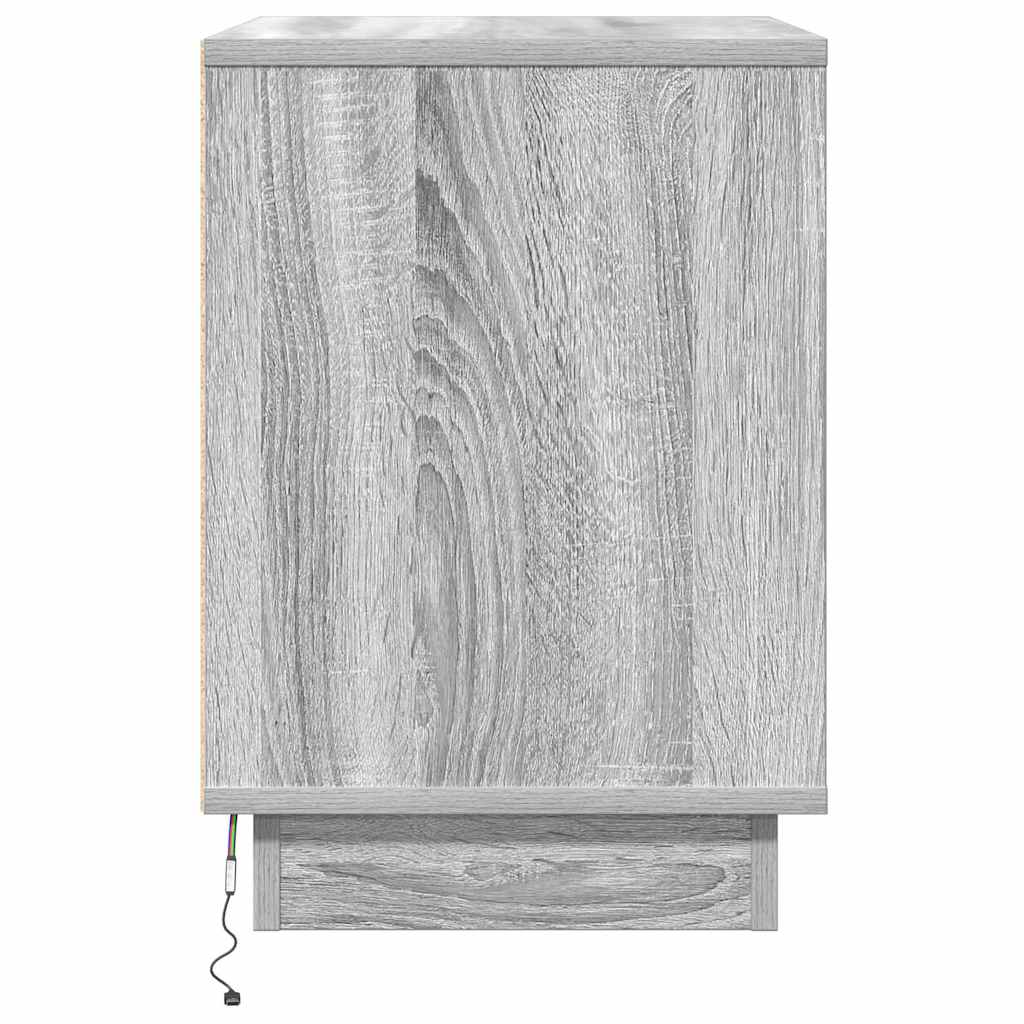 Nachttisch mit 2 pcs Grau 50 x 34,5 x 50 cm Holzwerkstoff