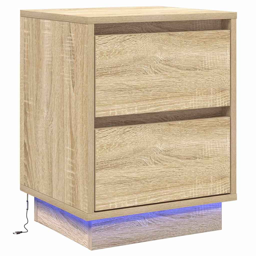 Nachttisch mit Sonoma-Eiche 39 x 34,5 x 50 cm Holzwerkstoff