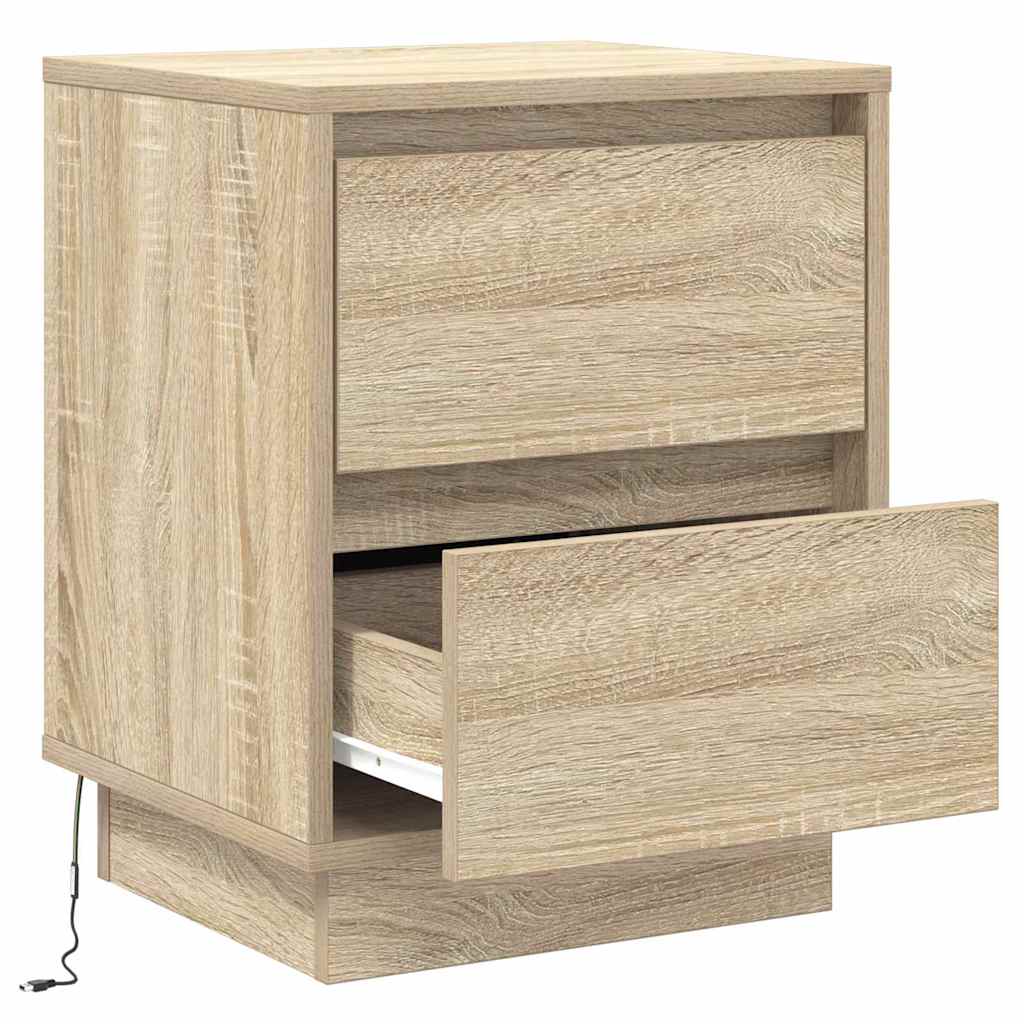 Nachttisch mit Sonoma-Eiche 39 x 34,5 x 50 cm Holzwerkstoff