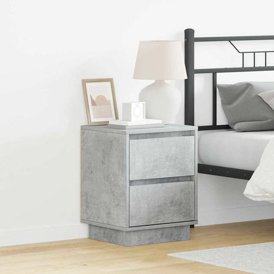 Nachttisch mit 2 pcs Betongrau 39 x 34,5 x 50 cm Holzwerkstoff