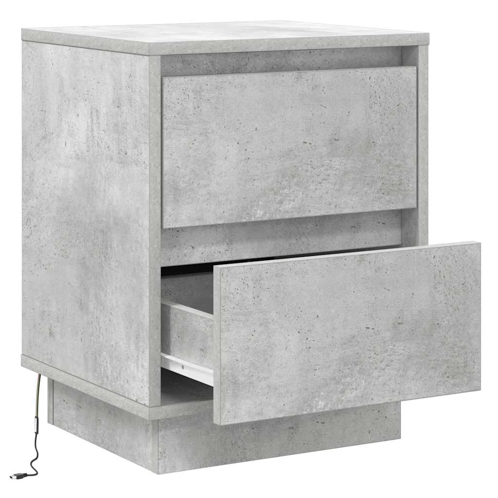 Nachttisch mit 2 pcs Betongrau 39 x 34,5 x 50 cm Holzwerkstoff