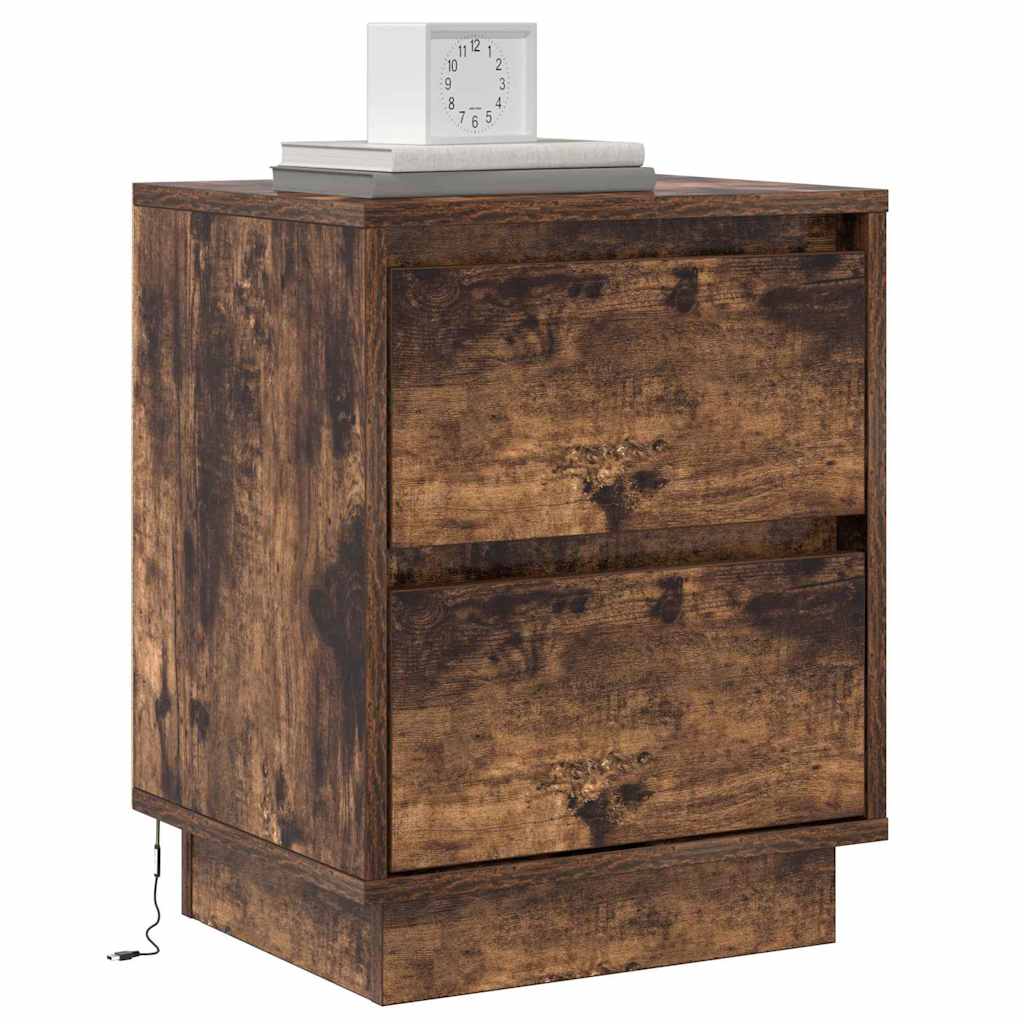 Nachttisch 2 pcs Räuchereiche 39 x 34,5 x 50 cm Holzwerkstoff