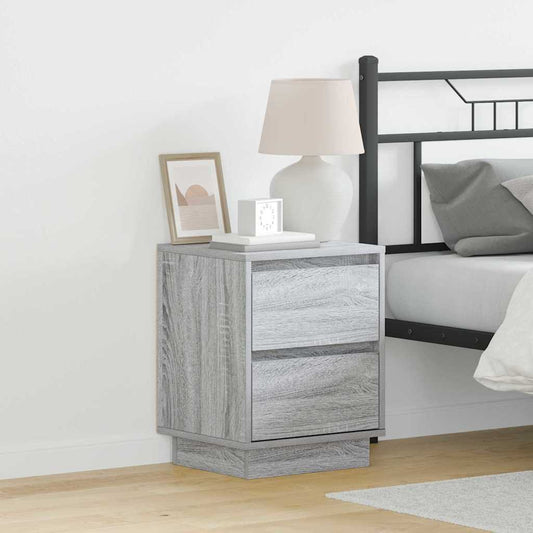 Nachttisch mit 2 pcs Grau 39 x 34,5 x 50 cm Holzwerkstoff