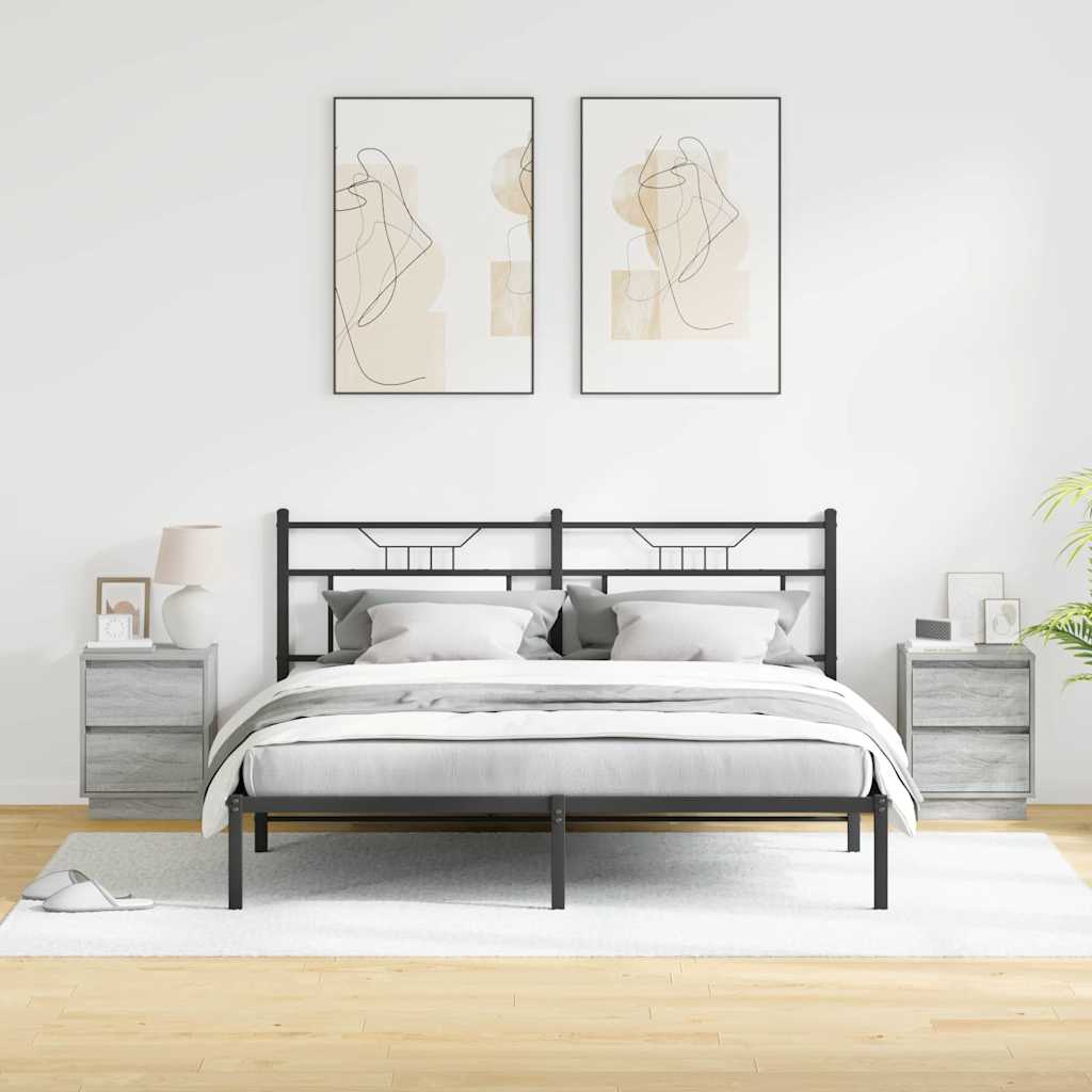 Nachttisch mit 2 pcs Grau 39 x 34,5 x 50 cm Holzwerkstoff