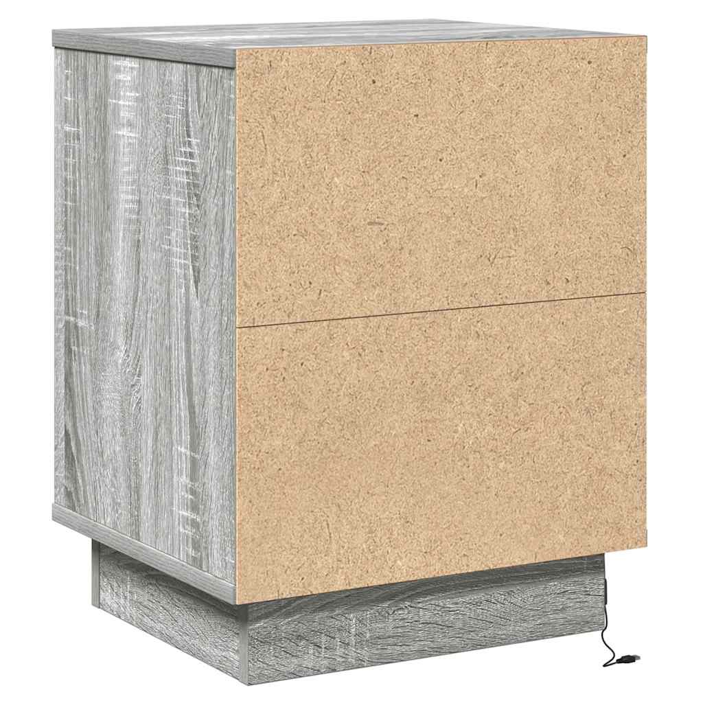 Nachttisch mit 2 pcs Grau 39 x 34,5 x 50 cm Holzwerkstoff