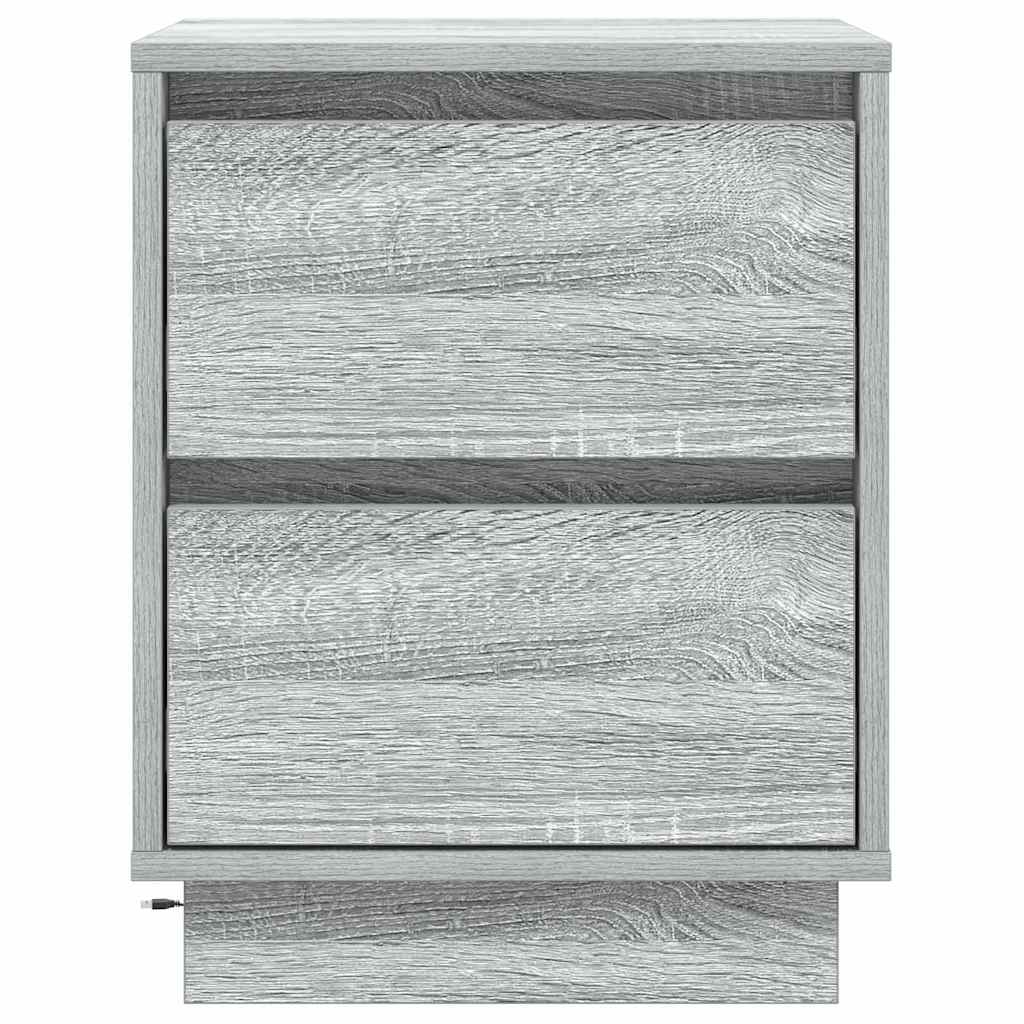 Nachttisch mit 2 pcs Grau 39 x 34,5 x 50 cm Holzwerkstoff