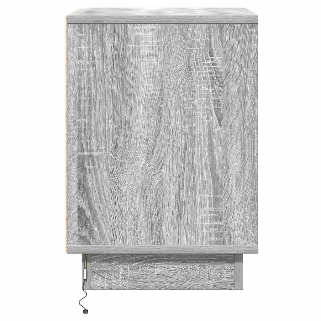 Nachttisch mit 2 pcs Grau 39 x 34,5 x 50 cm Holzwerkstoff