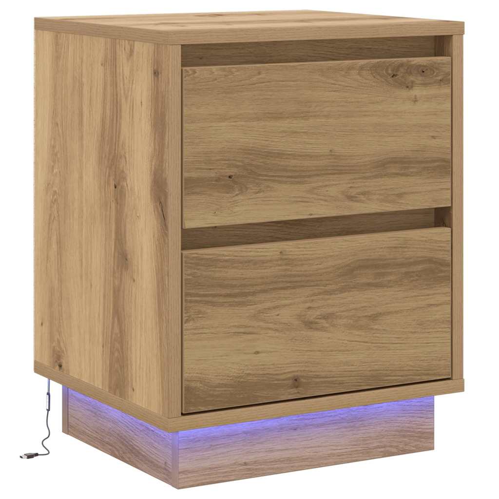 Nachttisch mit Artisan-Eiche 39 x 34,5 x 50 cm Holzwerkstoff