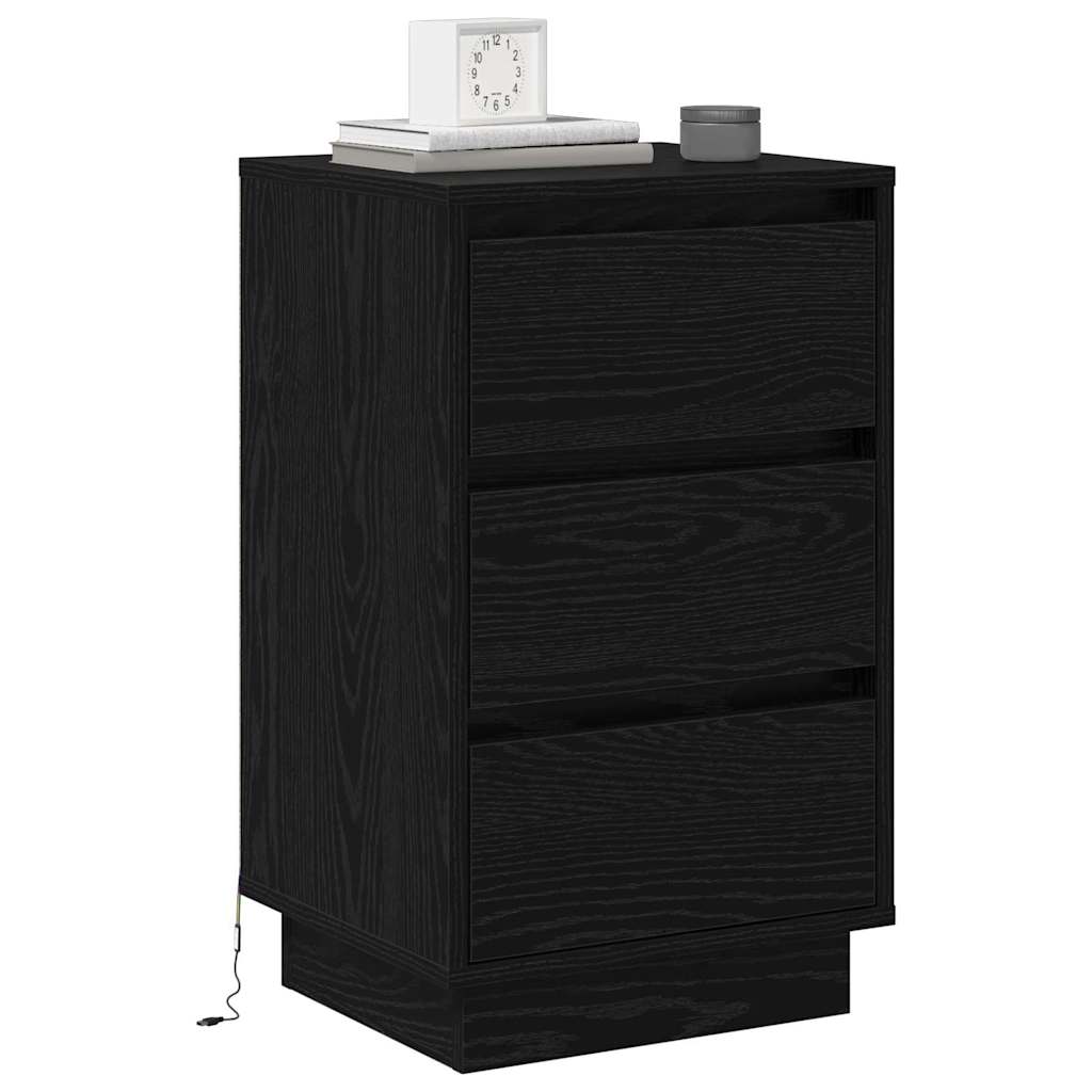 Nachttisch mit Schwarz 39 x 34,5 x 65 cm Holzwerkstoff