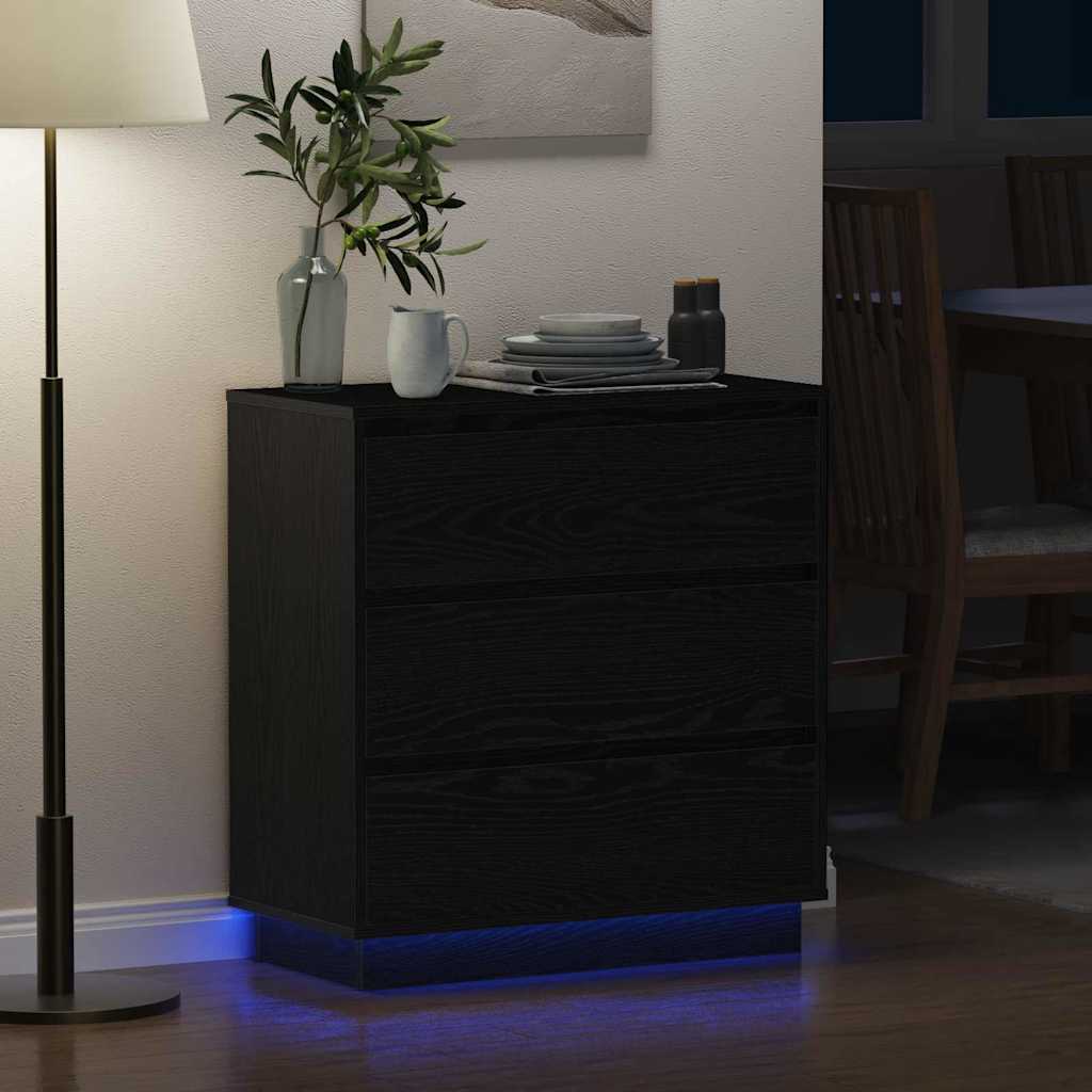Nachttisch mit Schwarz 71 x 34,5 x 75 cm Holzwerkstoff