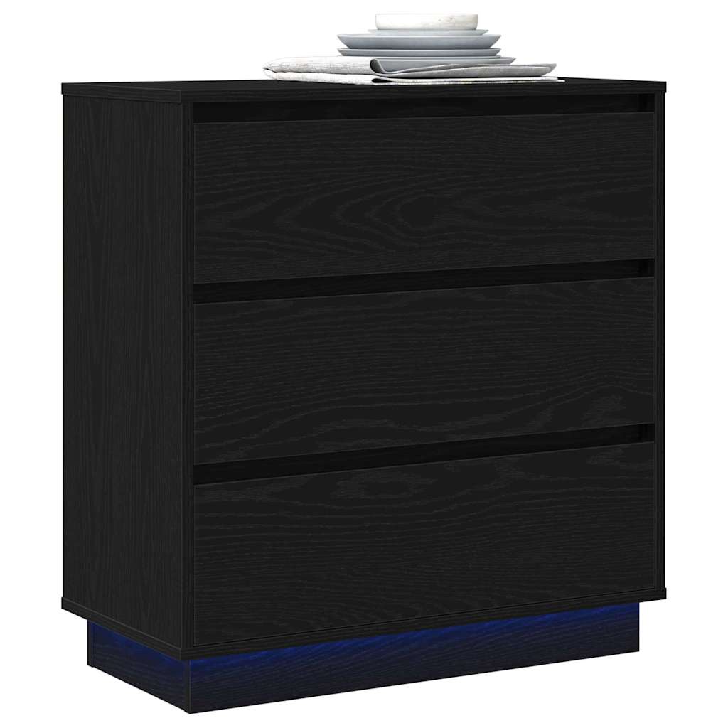 Nachttisch mit Schwarz 71 x 34,5 x 75 cm Holzwerkstoff