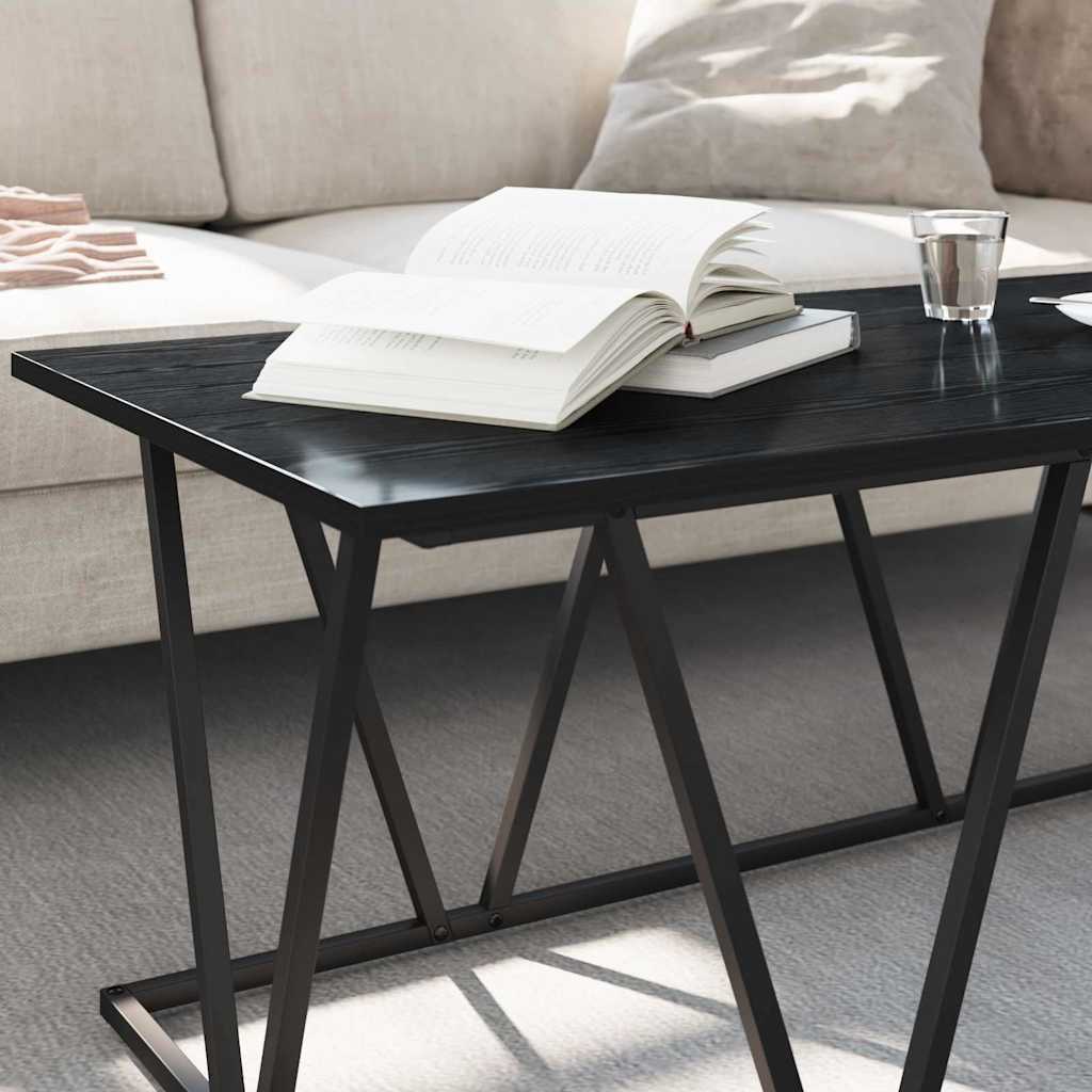 Couchtisch Schwarze Eiche 100 x 50 x 40 cm Sperrholz und Metall