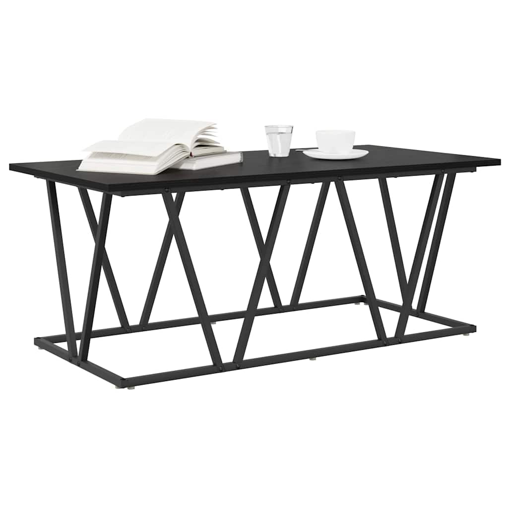 Couchtisch Schwarze Eiche 100 x 50 x 40 cm Sperrholz und Metall