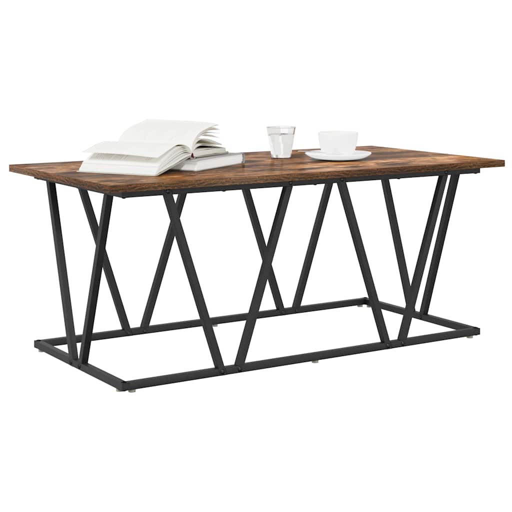 Couchtisch Räuchereiche 100 x 50 x 40 cm Sperrholz und Metall