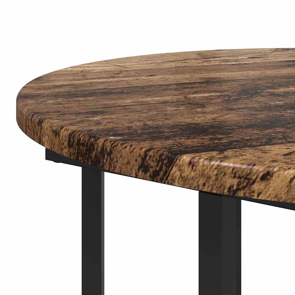 Beistelltisch-Set mit Regal 2 pcs Altes Holz und Schwarz