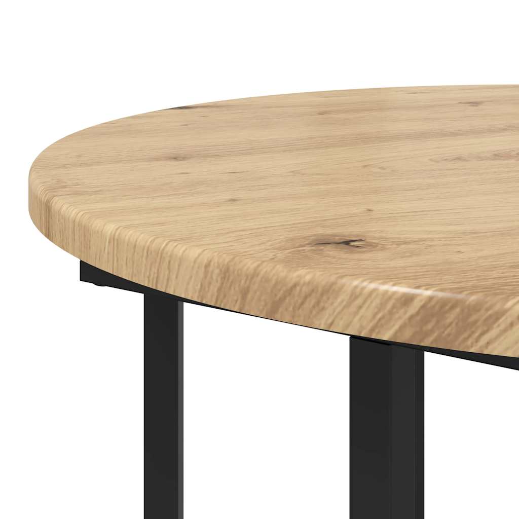 Beistelltisch-Set mit Regal 2 pcs Artisan Eiche und Schwarz