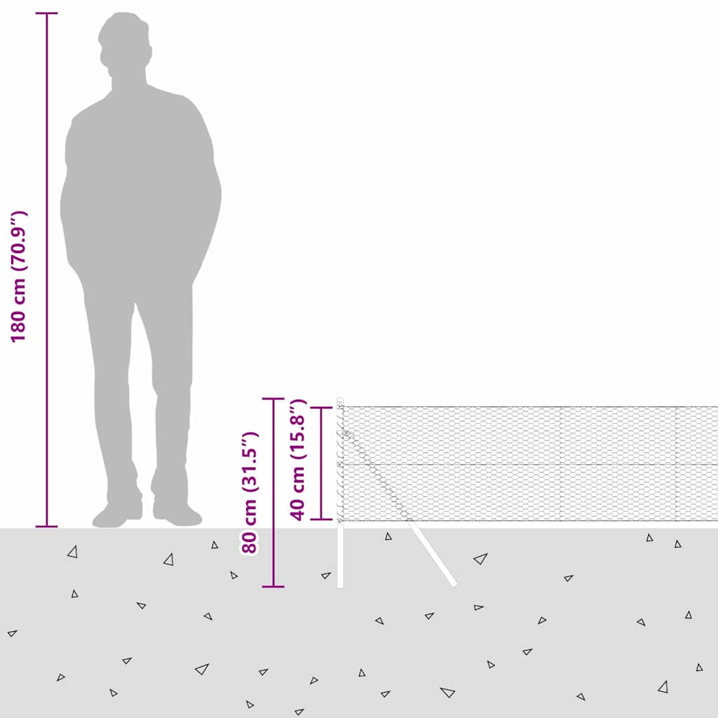 Ground Fix Geschweißter Drahtzaun 100 x 0,4 m (B x H)