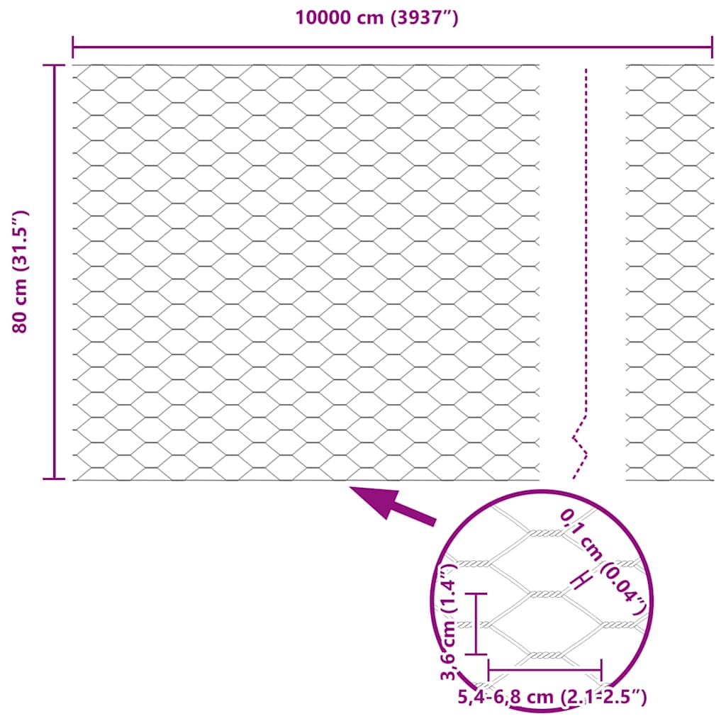 Schweißdrahtzaun mit Spikes 100 x 0,8 m (B x H)