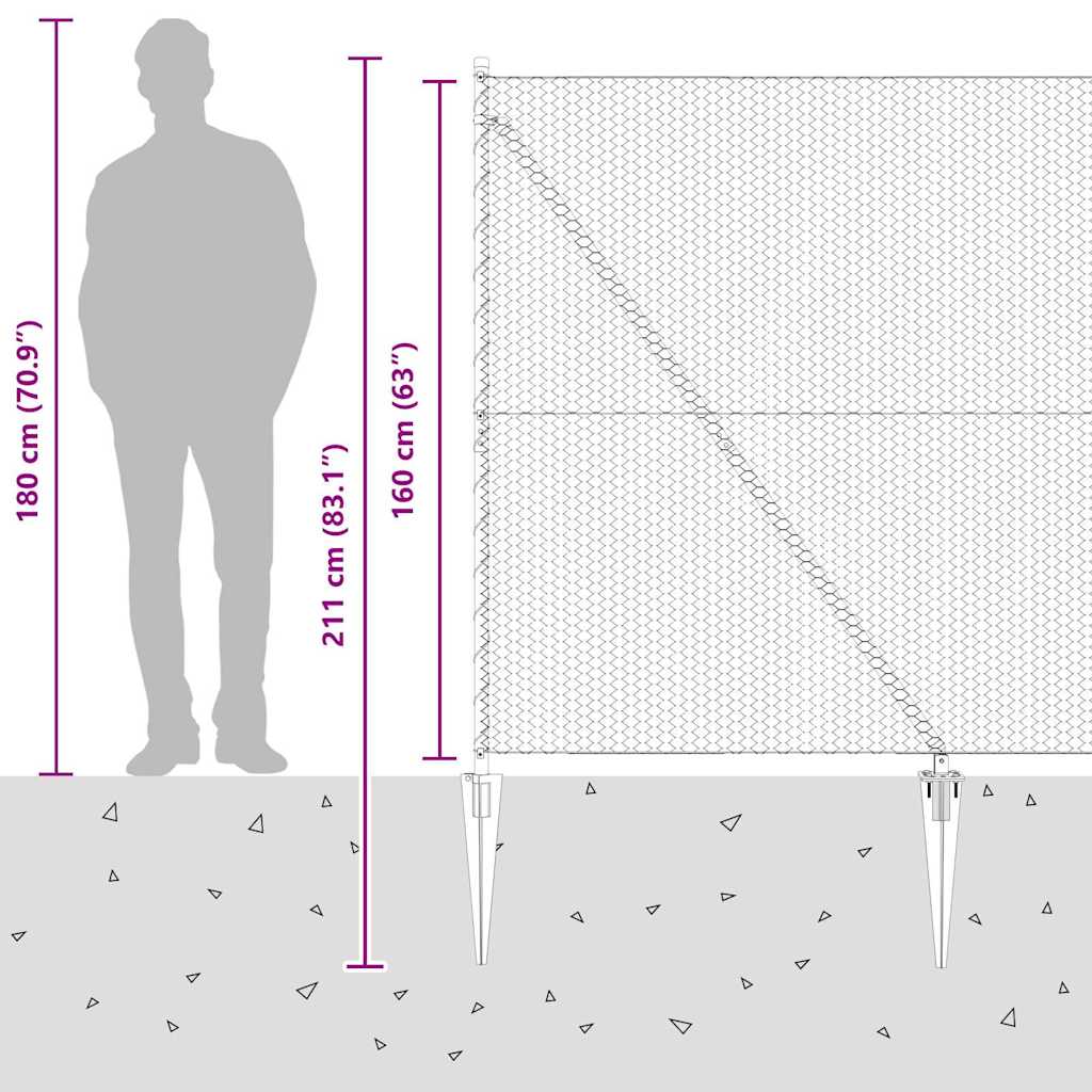 Sechseckzaun mit Pfosten 50 x 1,6 m PVC-beschichteter Stahl