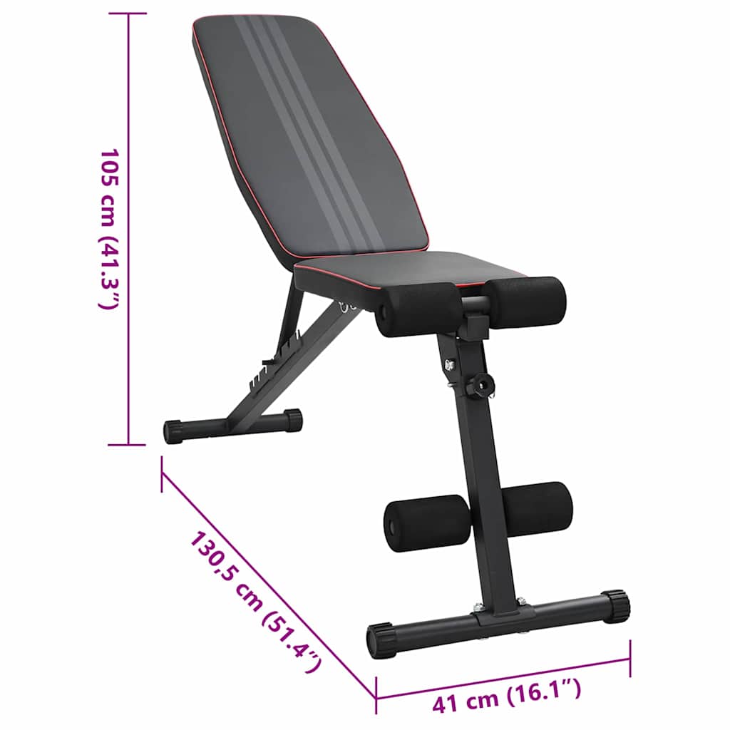Hantelbank Schwarz 131 x 41 x 110 cm Pulverbeschichteter Stahl