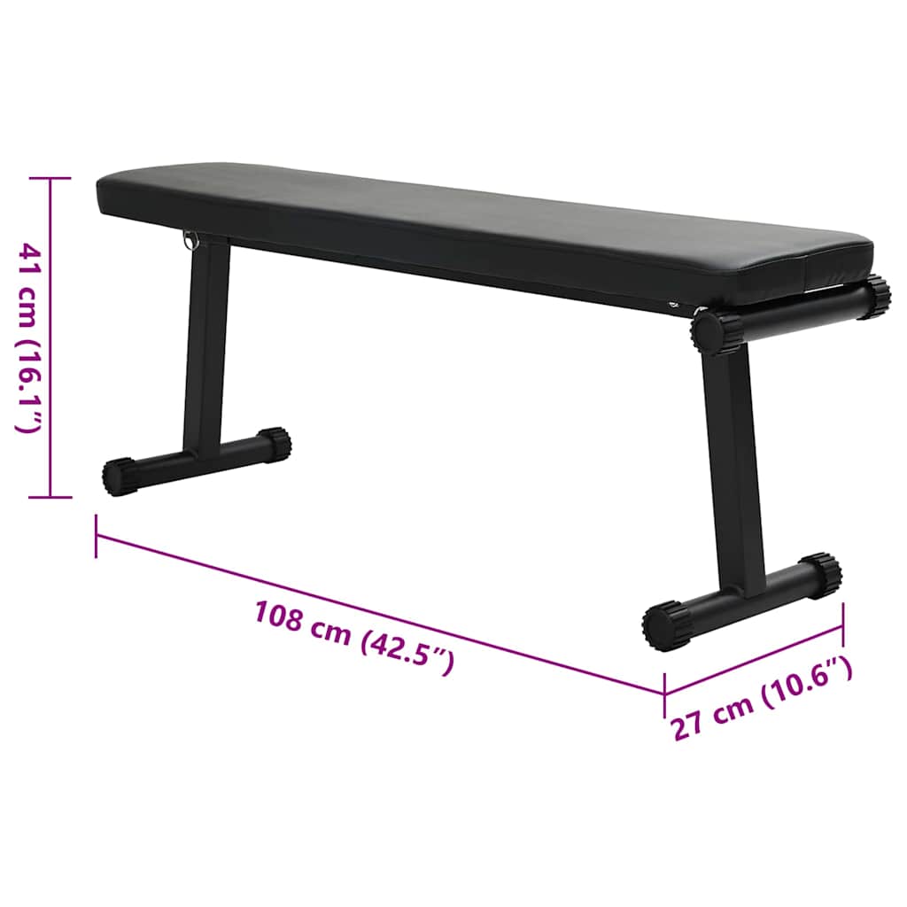 Gewichtsbank Schwarz 108 x 27 x 41 cm Pulverbeschichteter Stahl