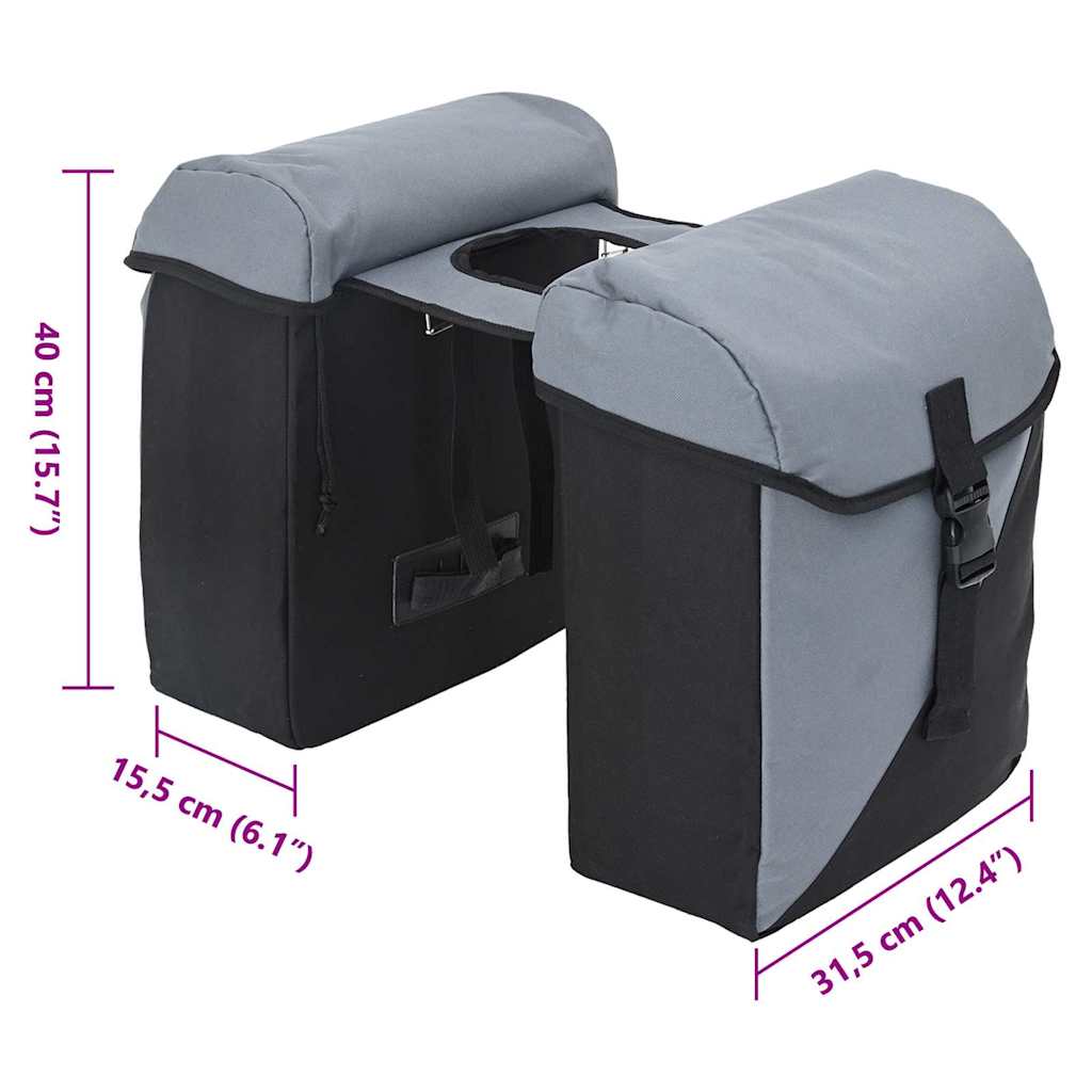 Fahrradtasche Schwarz und Grau 15.5 x 31.5 x 40 cm Polyester