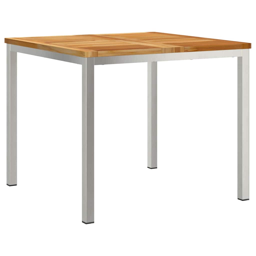 Esstisch für draußen Braun 90 x 90 x 75 cm Teak-Massivholz