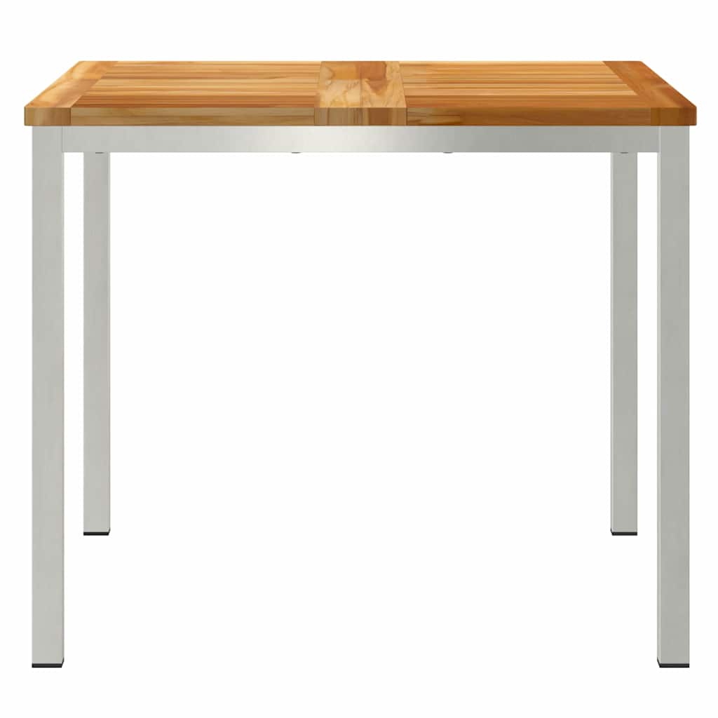 Esstisch für draußen Braun 90 x 90 x 75 cm Teak-Massivholz