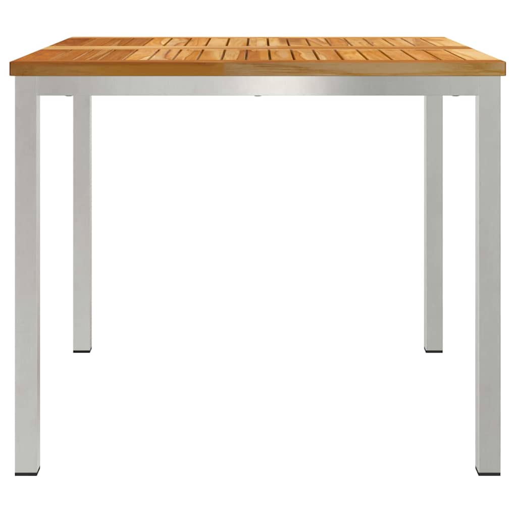 Esstisch für draußen Braun 90 x 90 x 75 cm Teak-Massivholz