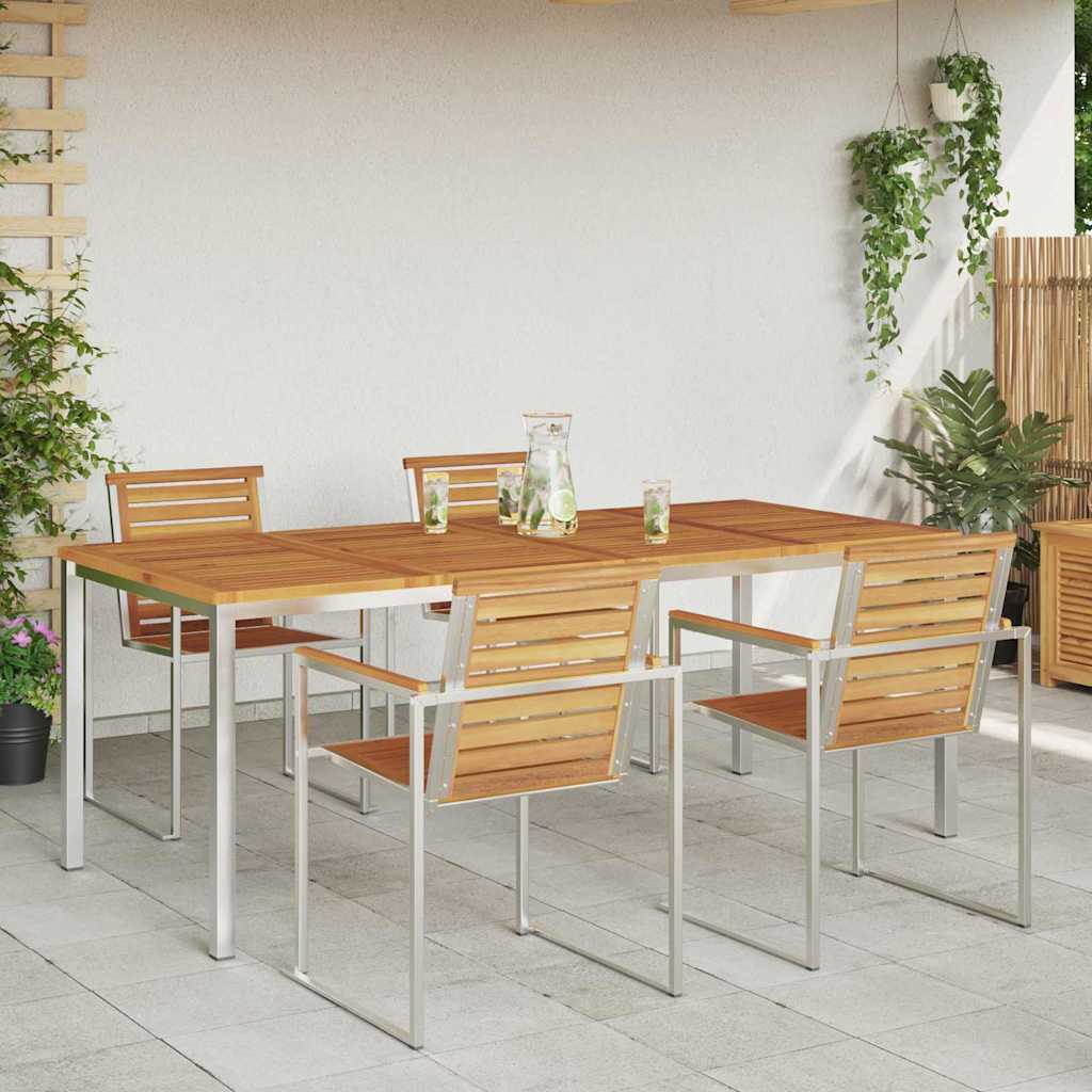 Esstisch für draußen Braun 200 x 90 x 75 cm Akazie Massivholz