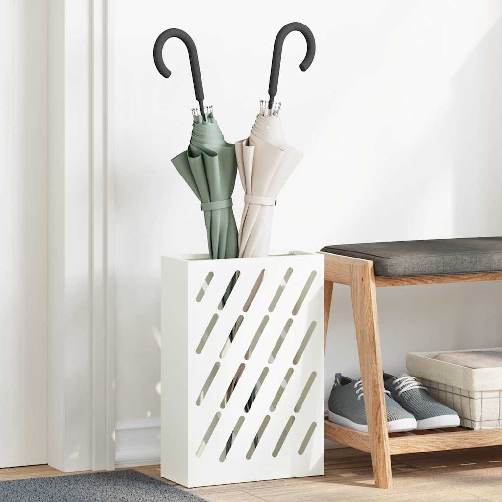Sonnenschirmhalter mit Speicher Weiß 28 x 12 x 41 cm Metall