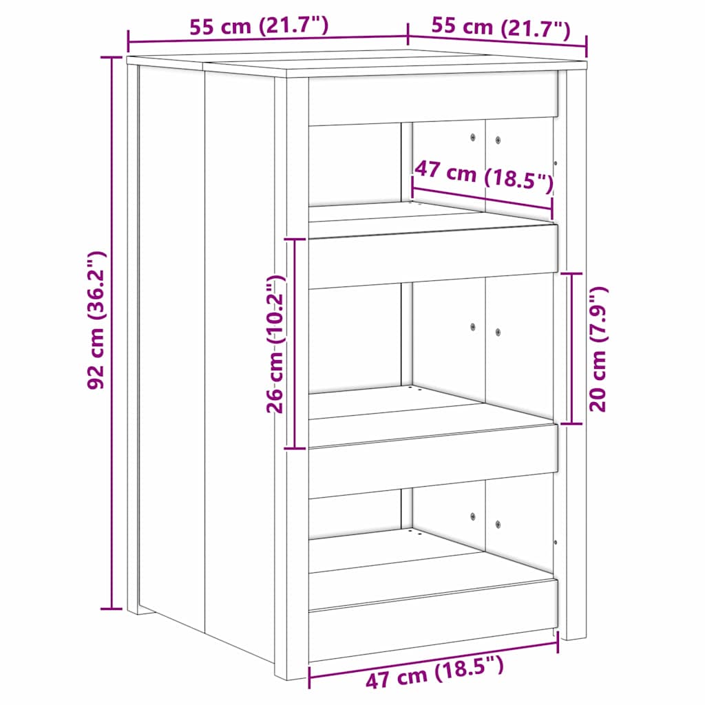 Küchenschrank MEPPEL Braun Eichen-Optik 55 x 55 x 92 cm