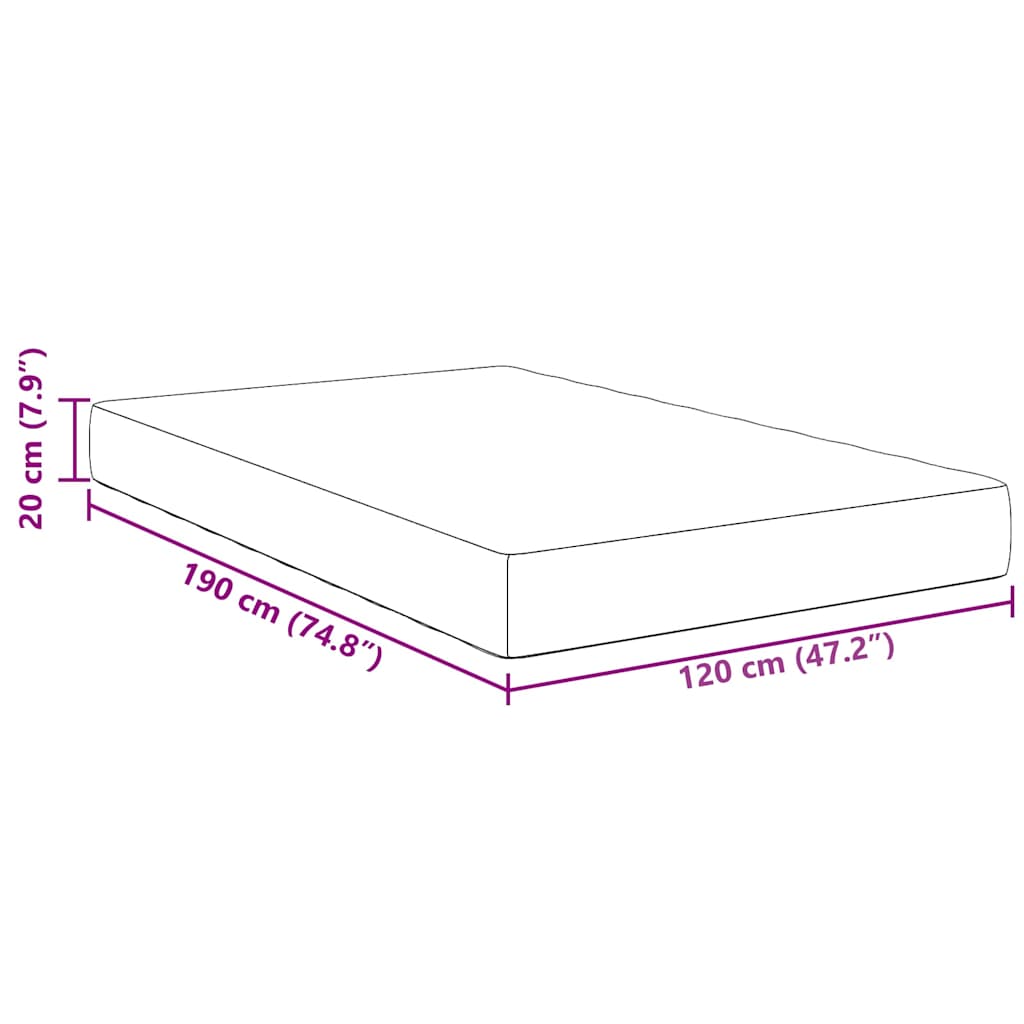 Bettmatratze mit Matratze Grau 120 x 190 cm Stoff