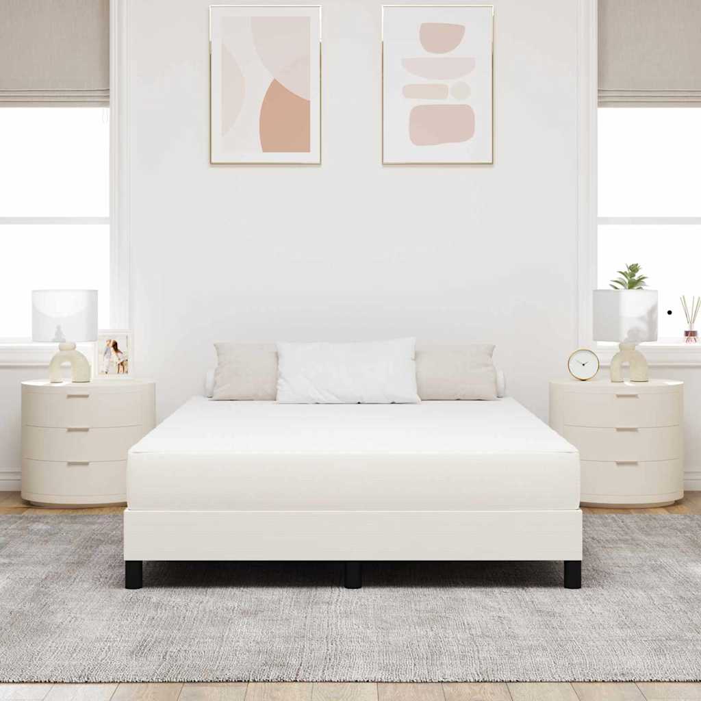 Bettmatratze mit Matratze Creme 160 x 200 cm Stoff